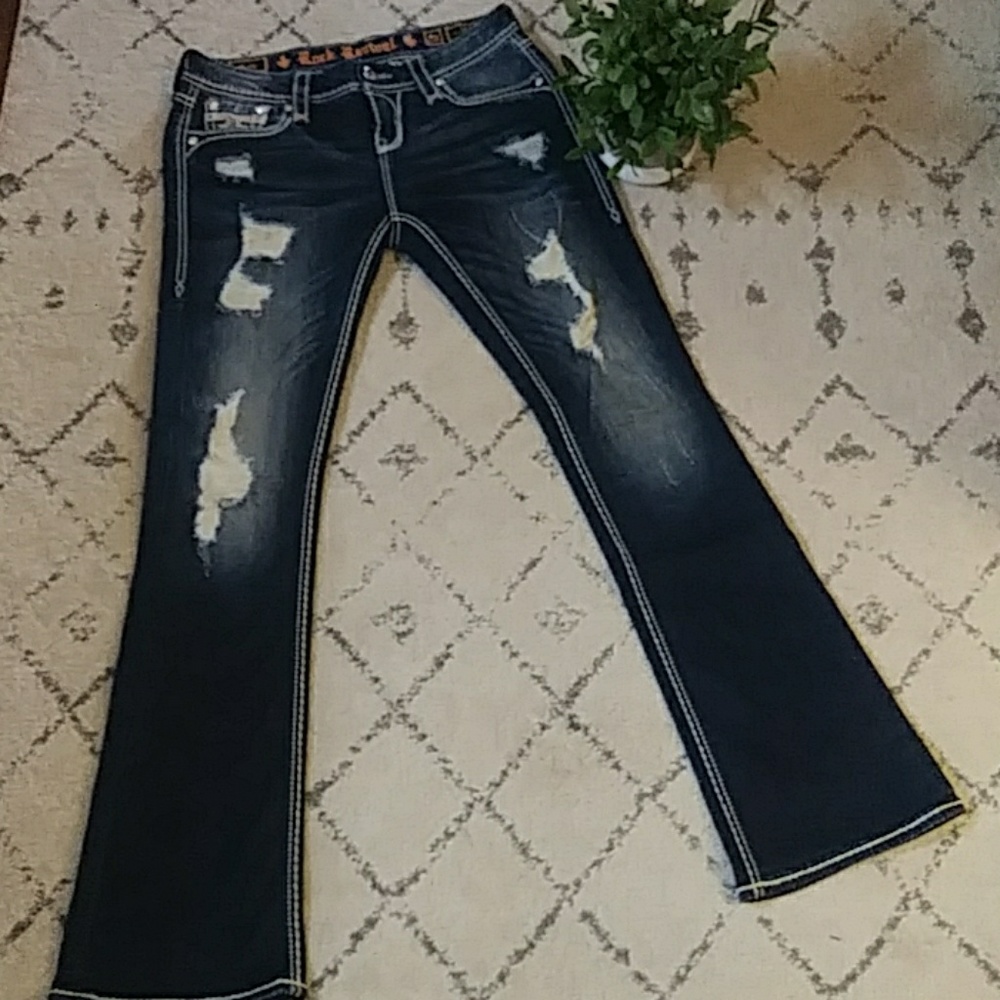 Distressed Rock Revival jeans
